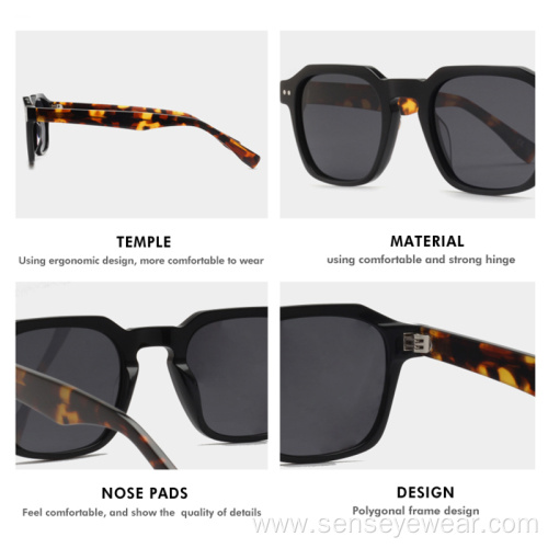 Fashion Custom Logo Women UV400 Acetate Polarized Sunglasses